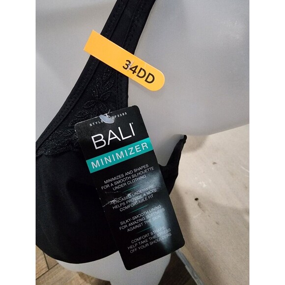 Bali Passion for Comfort Seamless Underwire Minimizer Bra 3385 Size 34DD Black - Picture 2 of 7